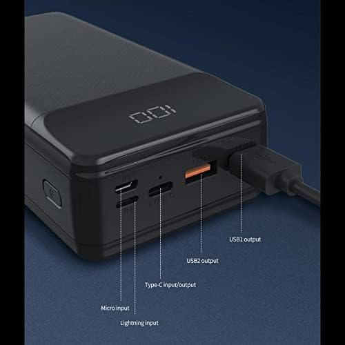 BoxWave Power Bank Compatible with LG Tone Platinum SE (HBS-1120) - Rejuva 65W PD Power Pack (30,000mAh), High Capacity 65W PD Power Bank - Jet Black