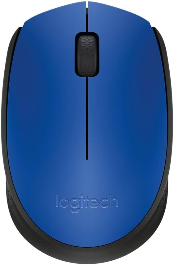 Logitech M170 Wireless Mouse for PC, Mac, Laptop, 2.4 GHz with USB Mini Receiver, Optical Tracking, 12-Months Battery Life, Ambidextrous - Blue
