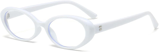 JOVAKIT Oval Blue Light Blocking Glasses for Women Men Vintage Fashion Small 90s Retro Oval Frame Style Eyeglasses