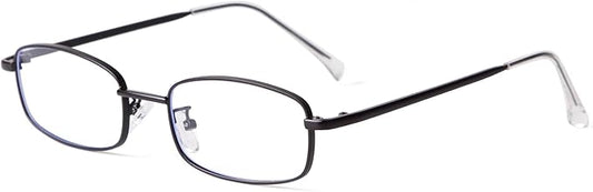 ADE WU Fashion Glasses for Woman Men, Y2k Rectangle Blue Light Glasses 90s Metal Gold Silver Black Fake Glasses