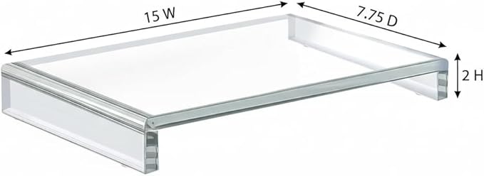 Azar Displays 515369-1PK Acrylic Laptop Stand, Computer Riser for Desk, Monitor Stand, Closet Organizer for Clothes & Shoes, Cabinet Display for Accessories and Décor (15-Inch)