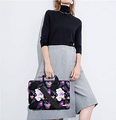 Hseok Laptop Shoulder Bag 13 13.3 14 Inch Case Compatible with MacBook Pro/Neo 14" M5/M4/M3/M2/M1,Mac Air/pro/Neo 13" and Most 13 13.3 14 Notebooks,Spill-Resistant Briefcase,Jellyfish Flower