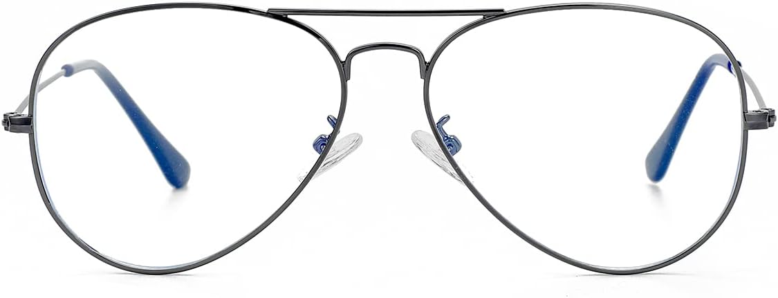 Aviator Clear Lens Glasses for Women Men Non-prescription Eyeglasses Blue Light Blocking Lens Metal Frame