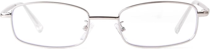 ADE WU Fashion Glasses for Woman Men, Y2k Rectangle Blue Light Glasses 90s Metal Gold Silver Black Fake Glasses