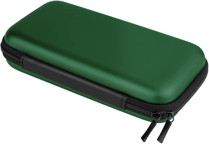 iMangoo Travel Essential Electronics Organizer Charger Case, Shockproof Dual Zipper Power Bank Cables Tech Accessories Pouch Purse, Men & Women Travel Must Have Storage Bag, 6.5x3.2x1 inch Green