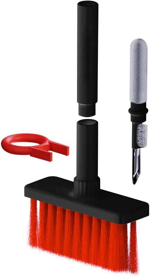 5 in 1 Keyboard Cleaning Brush Kit Soft Brush, Multi-Function Computer Cleaning Tools Kit, Keyboard Cleaner Dust Remover Key Puller, for Bluetooth Earphones Lego Laptop Airpods Pro Camera Lens (Black) by Unknown