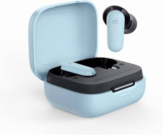 Soundcore P30i by Anker Noise Cancelling Earbuds, Strong and Smart Noise Cancelling, Powerful Bass, 45H Playtime, 2-in-1 Case and Phone Stand, IP54, Wireless Earbuds, Bluetooth 5.4 (Blue)