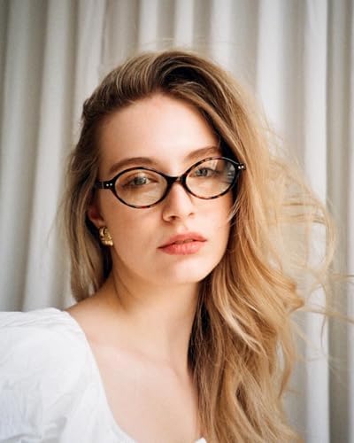 TIJN Olisa Blue Light Blocking Glasses for Women Men,Retro Oval Frame Bluelight Eyeglasses for Gaming/Computer/Screen