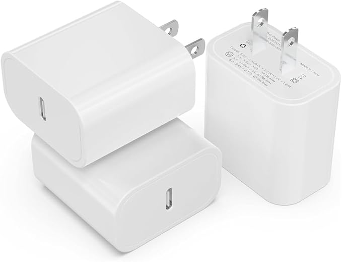 3 Pack USB C Charger Block, iGENJUN Phone 17 16 Chargers Block 20W PD Power Adapter, USB C Wall Charger Compatible with Phone 17/17Pro/17Pro Max/17Air/16/15/14/13,Xs/X, Pad, Galaxy and More, White
