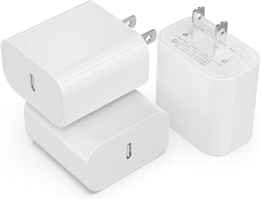 3 Pack USB C Charger Block, iGENJUN Phone 17 16 Chargers Block 20W PD Power Adapter, USB C Wall Charger Compatible with Phone 17/17Pro/17Pro Max/17Air/16/15/14/13,Xs/X, Pad, Galaxy and More, White
