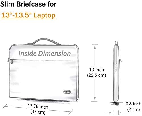 Hseok Laptop Sleeve 13-14 Inch Case Briefcase Compatible with MacBook Neo Pro 14 M5/M4/M3/M2/M1, All Models 13.3 Mac Air/Pro, XPS 13 14, Most Popular 13"-14" Notebooks,D01B02