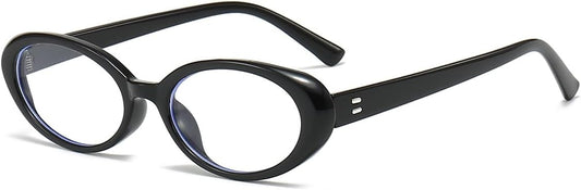 JOVAKIT Oval Blue Light Blocking Glasses for Women Men Vintage Fashion Small 90s Retro Oval Frame Style Eyeglasses