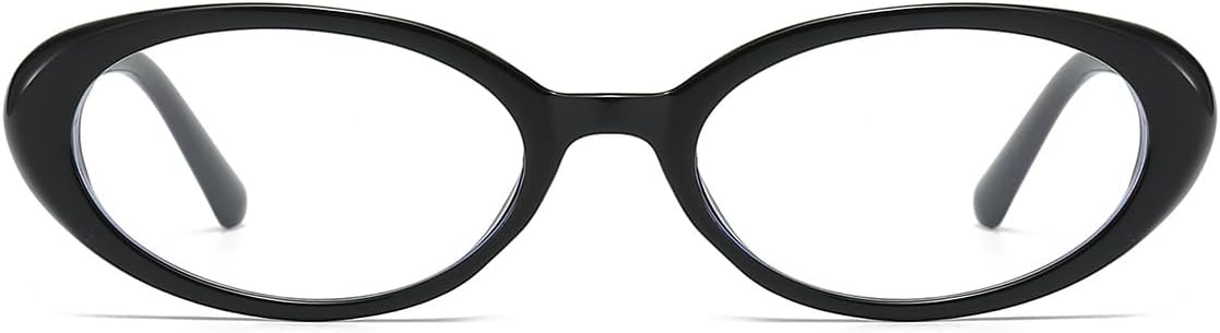 JOVAKIT Oval Blue Light Blocking Glasses for Women Men Vintage Fashion Small 90s Retro Oval Frame Style Eyeglasses