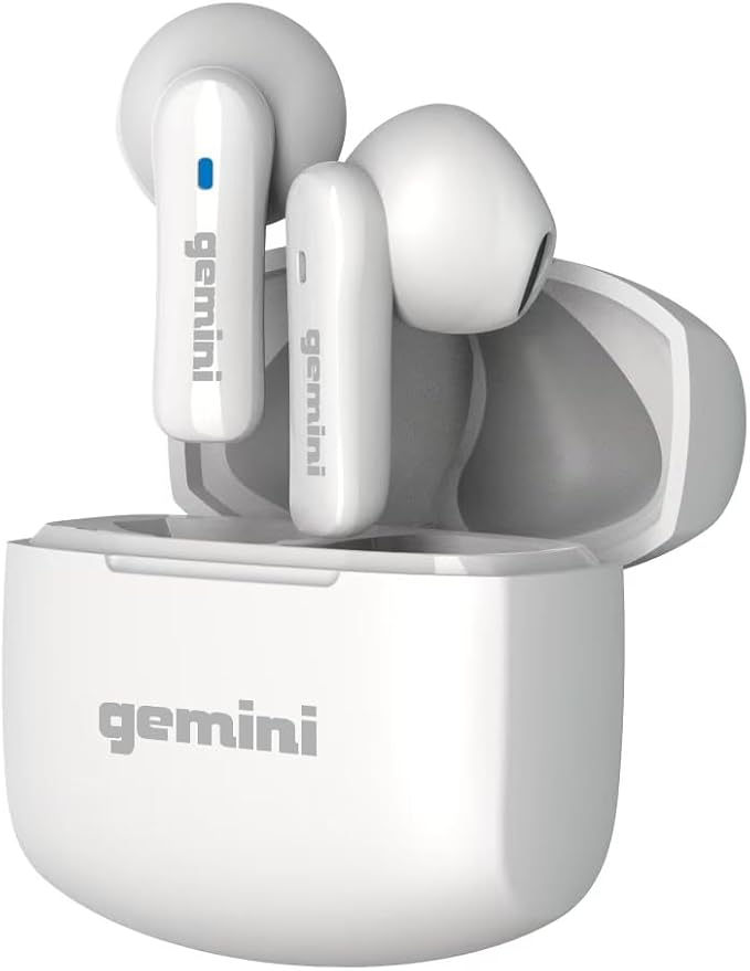 Gemini True Wireless Earbuds Bluetooth 5.4 – 13mm Drivers, USB-C, Touch Control, Stemmed Design, Built-in Mic for Calls, Fast Pairing for iPhone Android (GEBX-100)
