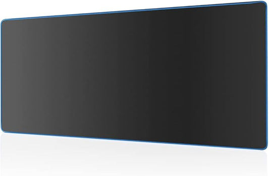 Large Gaming Mouse Pad(35.4x15.7x0.16in), Black Thick Computer Extended Mousepad for Laptop, Smooth Keyboard Mat with Non Slip Rubber Base, Stable Desk Pad Blotter with Durable Stitched Edges