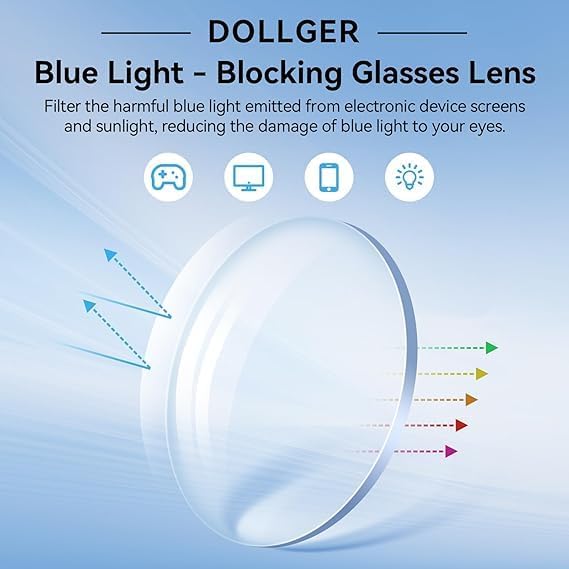 Dollger Blue Light Glasses for Women Oversized Oval Fashion Computer Glasses Retro Chunky Frame Clear Lens