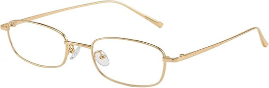 Rectangle Blue Light Glasses for Women Men Fashion Metal Frame Computer Reading Glasses UV400 Protection Eyewear