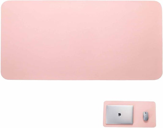 24" x 12" PU Leather Keyboard Pad Desk Protector Mat for Vanity Makeup Laptop Keyboard Mouse, Pink