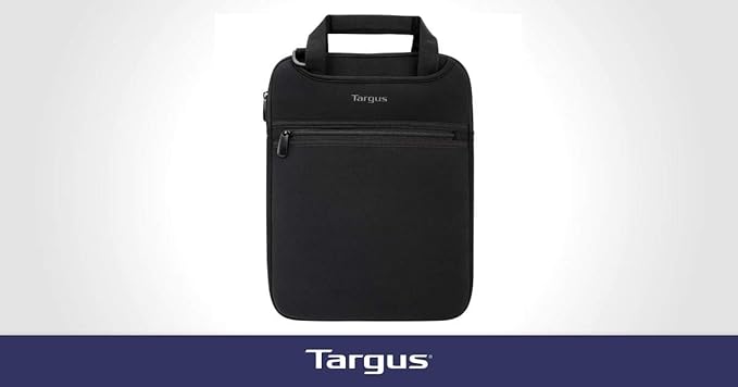 Targus Vertical Slipcase Laptop Messenger Bag, Black - Hideaway Handles with Cross Shoulder Strap and Protective Padding, Fits 14" Laptop (TSS913)