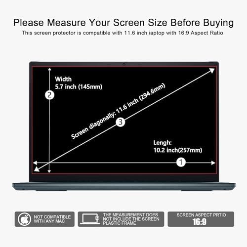 2-Pack 11.6 Inch Laptop Eye Protector Anti-Blue Anti Glare Filter Screen Protector,Compatible with HP/Dell/Sony/Asus/Samsung/Lenovo/Acer/MSI/LG/Razer Blade 11.6in(Aspect Ratio 16:9) Laptop
