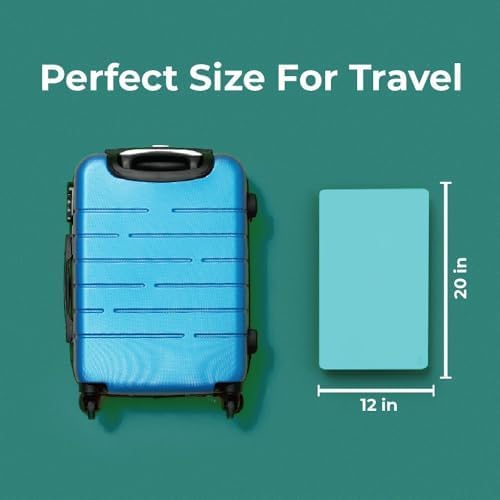 BLACK+DECKER Small Desk Mat, Keyboard Mats for Office, Office Desk Accessories, Protector Mat, Compact for Carry-On Bags, Ideal for Laptop, Computer, Mouse, Keyboard, Travel & Work (12"x 20") - Blue