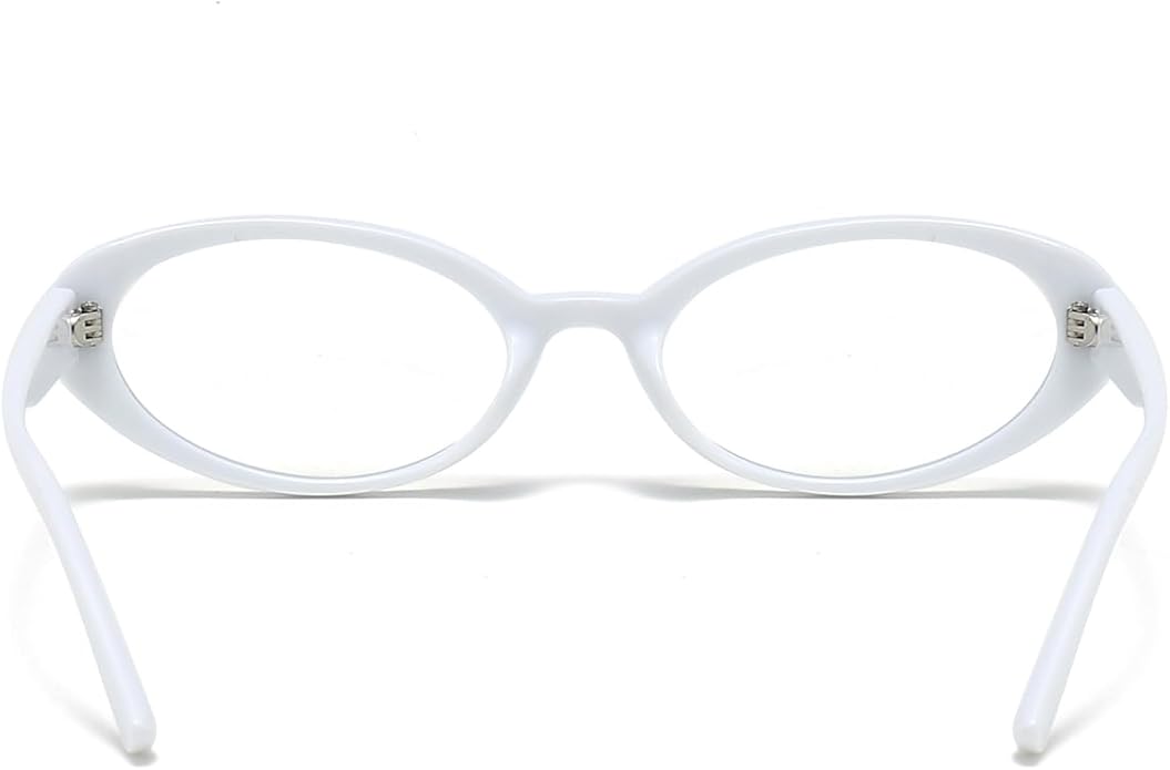 JOVAKIT Oval Blue Light Blocking Glasses for Women Men Vintage Fashion Small 90s Retro Oval Frame Style Eyeglasses