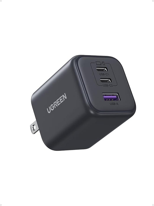 UGREEN 45W USB C GaN Charger for iPhone 17, PPS 3 Port Super Fast Charger Block for iPhone 17/16/15 Pro Max, Galaxy S26/S25/S24 Ultra, Pixel, iPad, MacBook Neo/Air and More Series, Matte Black