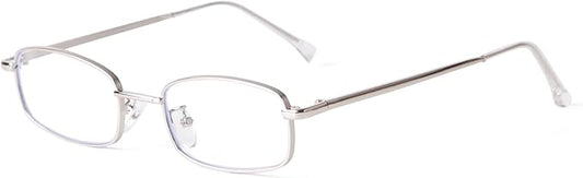 ADE WU Fashion Glasses for Woman Men, Y2k Rectangle Blue Light Glasses 90s Metal Gold Silver Black Fake Glasses
