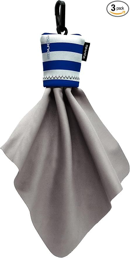 SPUDZ Classic Microfiber Lens Cleaner ?€? Clip-On Pouch, Washable ?€? for Binoculars, Scopes, Glasses, Screens | Classic | Nautical Stripes, 6 x 6 Inch (3-Pack) by ALPINEINNOVATIONS