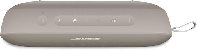Bose NEW SoundLink Flex Portable Bluetooth Speaker (2nd Gen), Outdoor Speaker with Hi-Fi Audio, Up to 12 Hours Battery, Waterproof and Dustproof, + Slinger Hard Travel Case & USB Plug (Sandstone)
