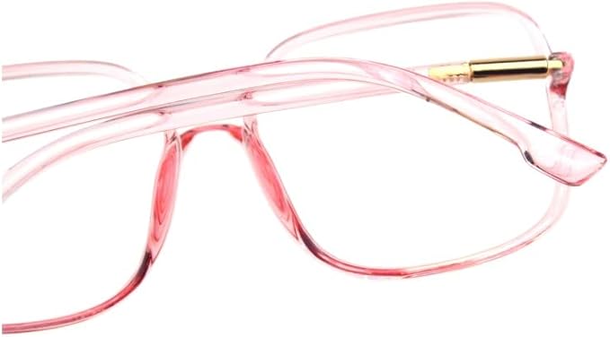 Shiratori Woman's New Retro Blue Light Blocking Glasses Big frame Nerd Eyeglasses Frame Anti Blue Ray Computer Game Glasses Pink