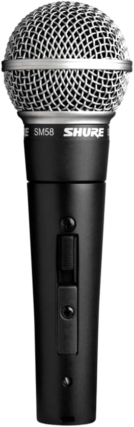 Shure SM58S Dynamic Vocal Microphone with On/Off Switch, Cardioid Pattern, Built-in Pop Filter, for Live & Studio Performance Mic for Singers, Speakers & Stage Use, Black