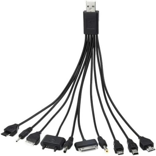 Black 10-in-1 USB-C Charging Station for Android Tablets, Multi-Device Charger Hub with 6 FT Cable, Compact and Portable Design for Travel,Home and Office Use