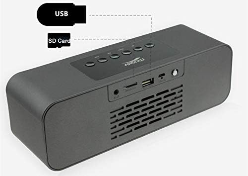 Portable Bluetooth Stereo Speaker, with 10W Acoustic Drivers,FM Radio & Handsfree Speakerphone, Slots for Micro SD Card & USB & AUX, for Smart Phone, MP3, iPad, Tablet & More