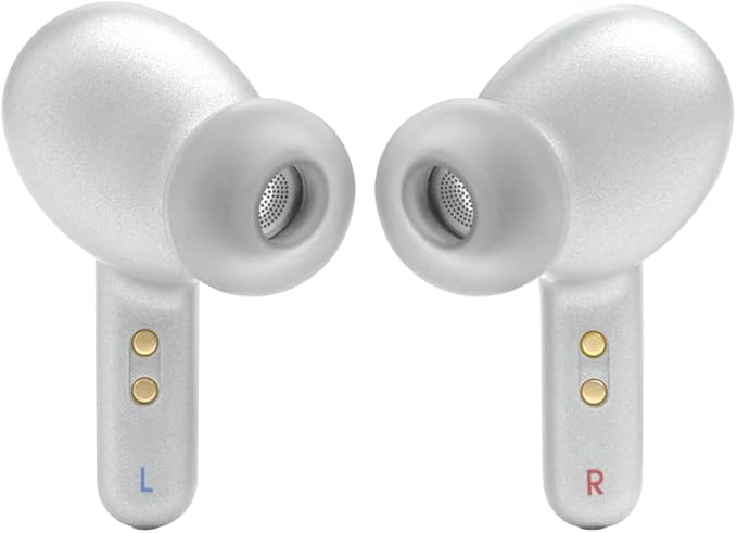 JBL Live Pro 2 - True Wireless Noise Cancelling Earbuds, up to 40 Hours of Playback with Wireless Charging, 6 mics for Perfect Calls, Touch & Voice Control, IPX5 Water Resistant (Silver)