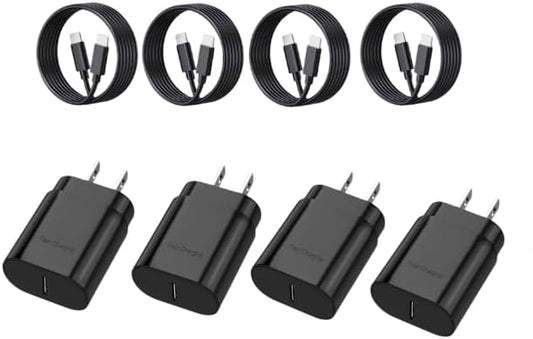 25W Type C Charger，4 Pack Fast Charging USB C Chargers Block Fast Wall Chargers for Samsung Galaxy S25/S24/S23 S22/S21Ultra/S20/S20 Ultra/Note 20 Ultra，Android Charger