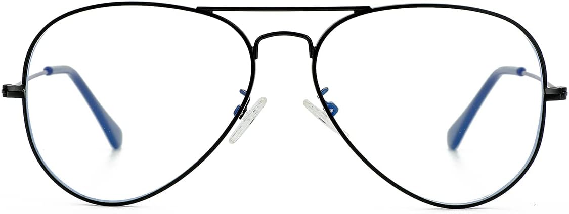Aviator Clear Lens Glasses for Women Men Non-prescription Eyeglasses Blue Light Blocking Lens Metal Frame