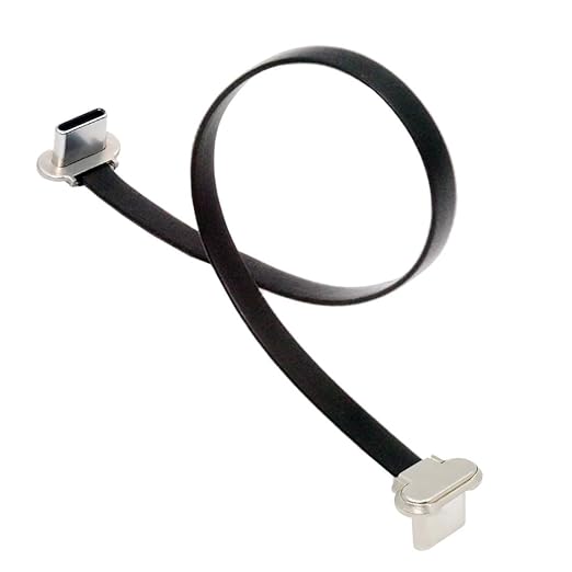 chenyang USB C Short Flat Cable,USB 2.0 Type C Dual 90 Degree Angled PD 65W Fast Charge Data Extension Cable 5.91 Inch/15CM