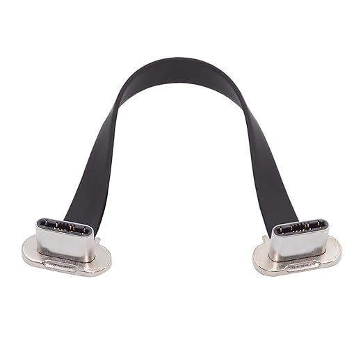 chenyang 0.23FT USB C Short Flat Cable, USB 2.0 Type C Dual 90 Degree Angled PD 65W Fast Charge Data Extension Cable
