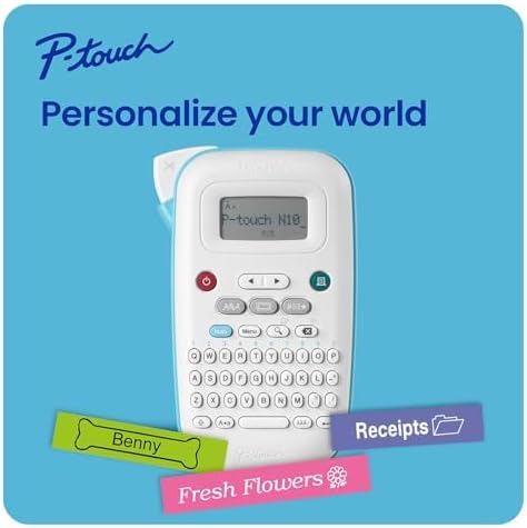 Brother P-Touch -N25BTV3 Personal Connected Label Maker, Bluetooth (Bundle), Design&Print2 app, Portable, Handheld, 3 Sample Label Tapes Included, Prints with Btag½â€ (12mm) Wide Tapes
