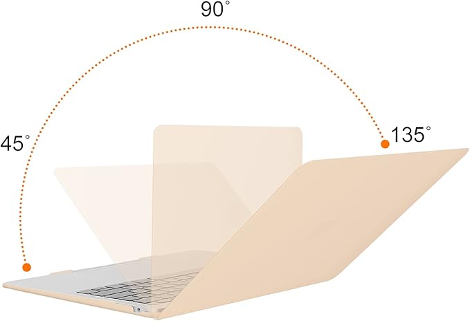 MOSISO Compatible with MacBook Air 13 inch Case M1 Chip 2021-2018 Release A2337 A2179 A1932, Plastic Hard Shell&Keyboard Cover&Screen Film&Storage Bag for MacBook Air 13.3 inch Case, Apricot