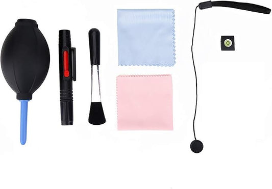 Portable 7 in 1 Camera Cleaning Kit Lens Cleaning Kit Microfiber Cloth Blower Brush for DSLR Mirrorless Camera Lens Maintenance by Unknown