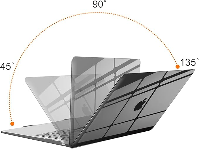 MOSISO Compatible with MacBook Air 13 inch Case M1 Chip 2021-2018 Release A2337 A2179 A1932, Plastic Hard Shell&Keyboard Cover&Screen Film&Storage Bag for MacBook Air 13.3 inch Case, Crystal Black