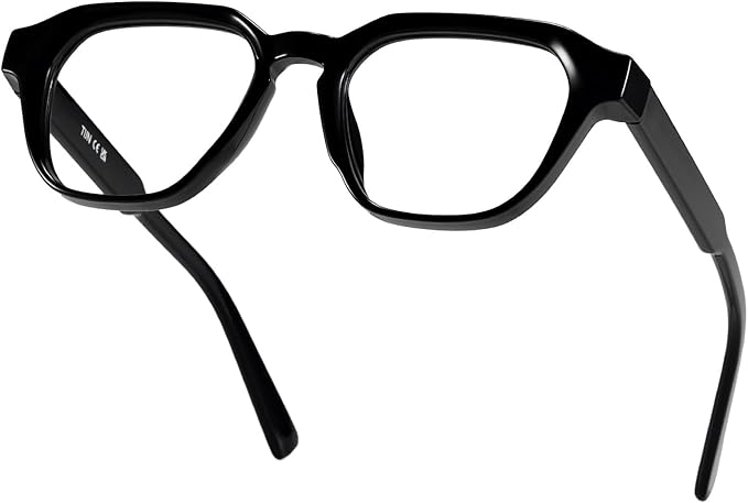 TIJN Blue Light Blocking Glasses, Anti Eyestrain UV Protection, TR90 Square Frame Glasses Chic Preppy Look for Women and Men