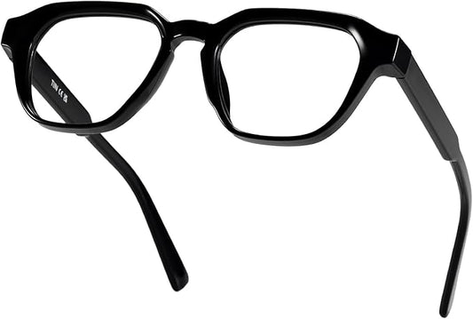TIJN Blue Light Blocking Glasses, Anti Eyestrain UV Protection, TR90 Square Frame Glasses Chic Preppy Look for Women and Men
