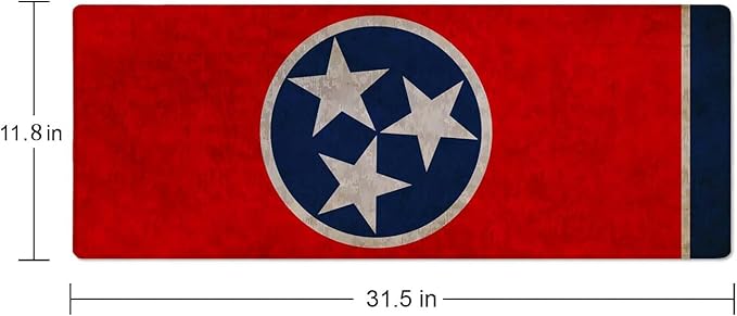 Flag of Tennessee Desk Mat Mouse Pad XL Extended Large Gaming Desk Pad Mousepad, Flag Computer Laptop Keyboard and Mouse Mat, Desktop Protector Mat for Women Men Office 31.5x11.8 in