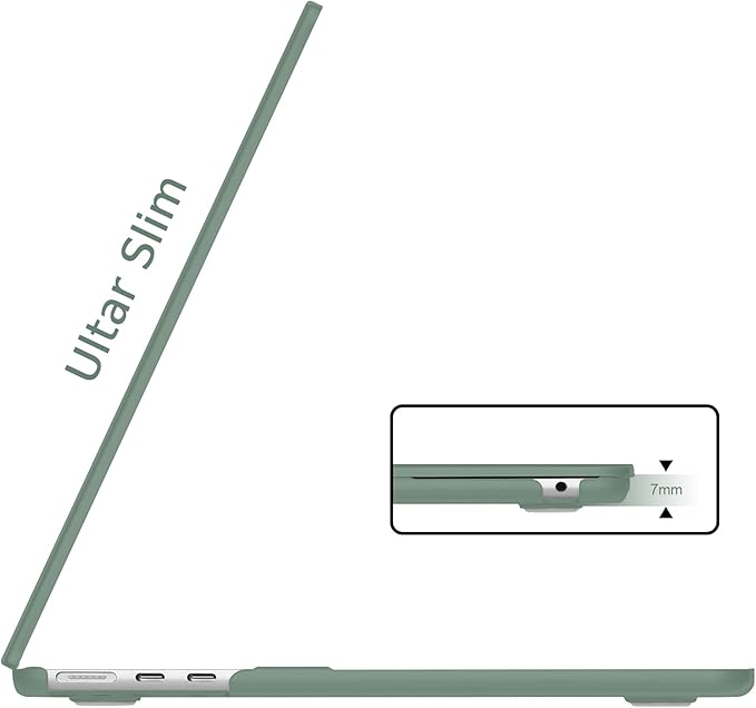 B BELK Compatible with MacBook Air 13 inch Case M5 2026-2022 M4 M3 M2 A3449 A3240 A3113 A2681,Plastic Hard Shell+Keyboard Cover+Screen Skin for MacBook Air 13.6 inch Case,Midnight Green