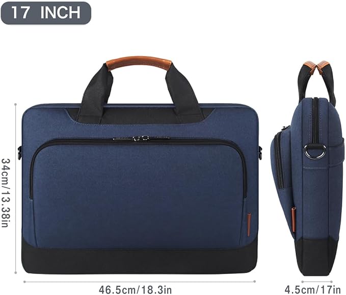 DOMISO 17-17.3 Inch Laptop Bag Business Briefcase Laptop Shoulder Bag for HP Pavilion 17/Dell Inspiron 17/Acer/ASUS, Blue
