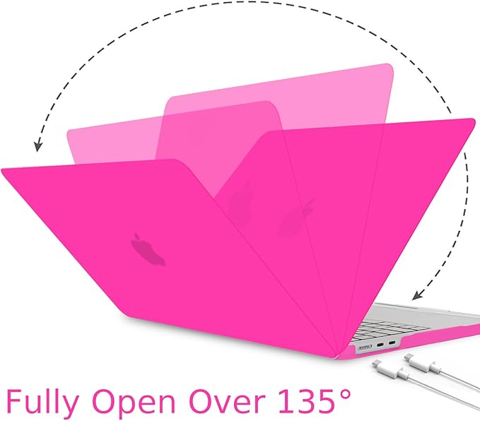 B BELK Compatible with MacBook Air 13.6 inch Case M5 2026 2025 2024 2023 2022 M4 M3 M2 A3449 A3240 A3113 A2681 Liquid Retina Display, Plastic Hard Shell Case+Keyboard Cover+Screen Protector, Hot Pink