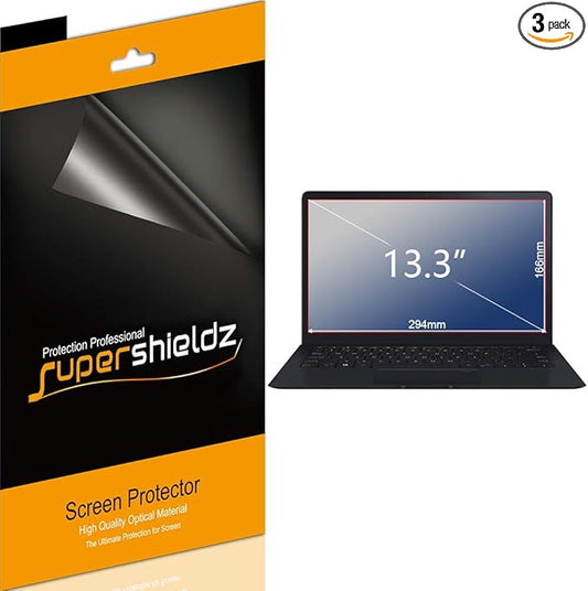 Supershieldz (3 Pack) Designed for Universal 13.3 inch with 16:9 Aspect Ratio Laptop Screen Protector, (294mm X 166mm Screen Size Only) Anti Glare and Anti Fingerprint (Matte) Shield